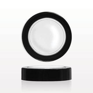 Flat Threaded Cap, Clear with Black Trim for 502214