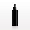 Cylinder Bottle, Black with Fine Mist Sprayer and Overcap, Clear