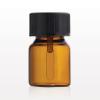 Glass Dramming Bottle, Amber with Cap, Black and Attached Spatula, Clear