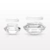 Thick Wall Jar, Clear with Threaded Cap, White