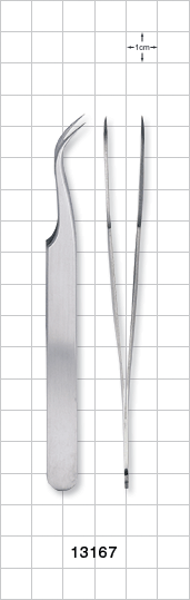 Single-Use Tweezer Forceps, Fine Tips, Curved, Satin Finish