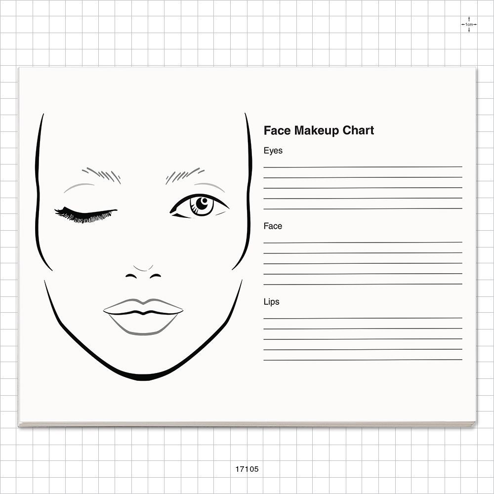 50-Page Face Makeup Chart Pad