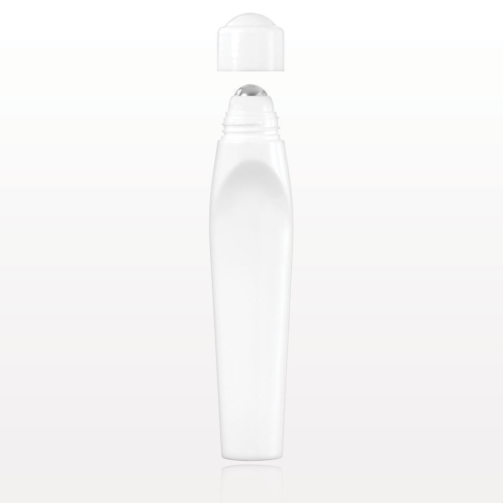 Tubular Roller Ball Bottle with Cap, White