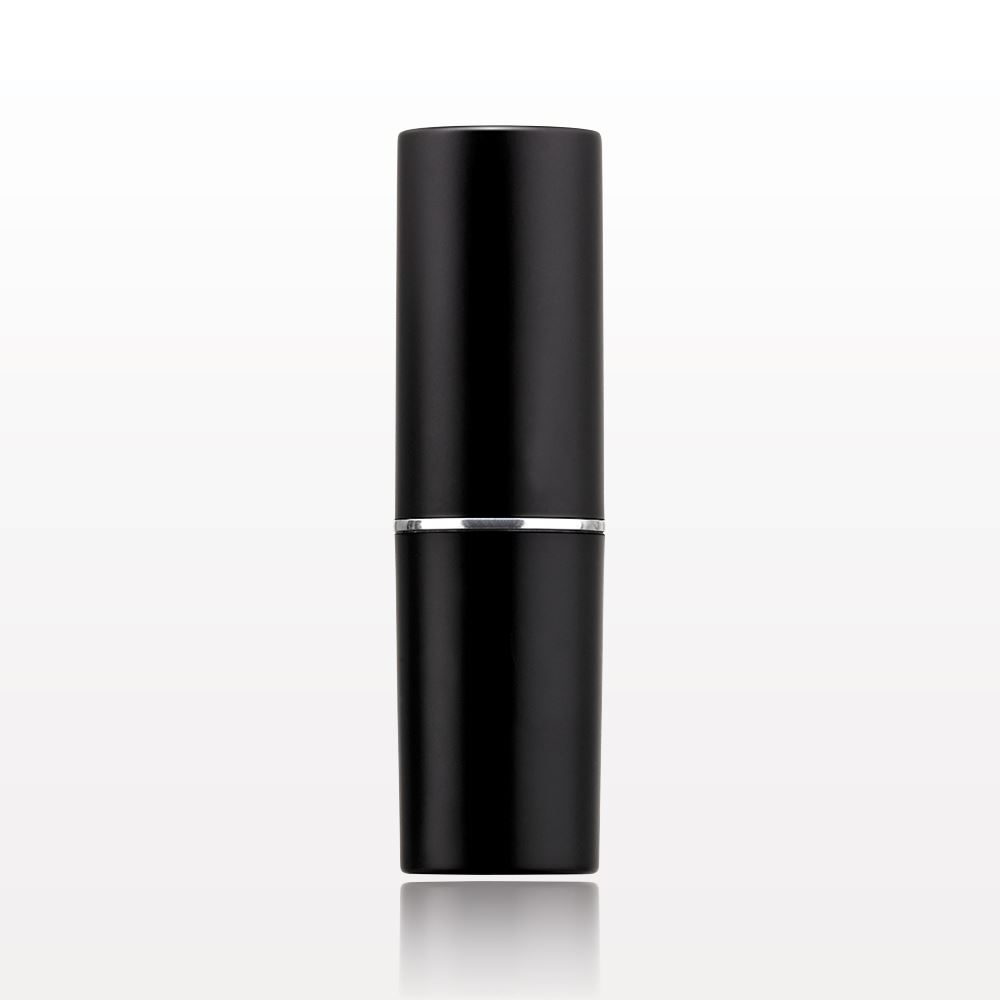 Lipstick Tube, Matte Black with Silver Band