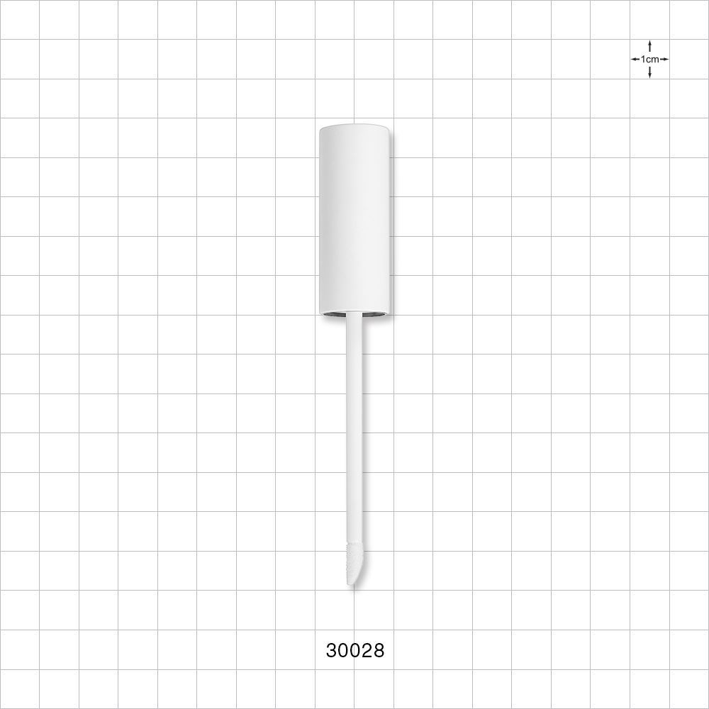 Paper Wrapped Cap, White with Flocked Doe Foot Lip Gloss Applicator and Wiper for 30029