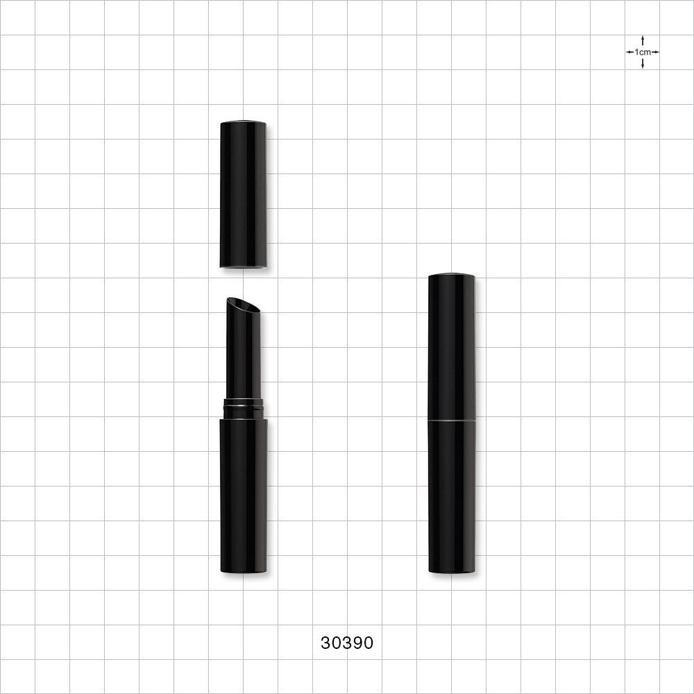 Slim Slanted Lipstick Tube and Cap, Black