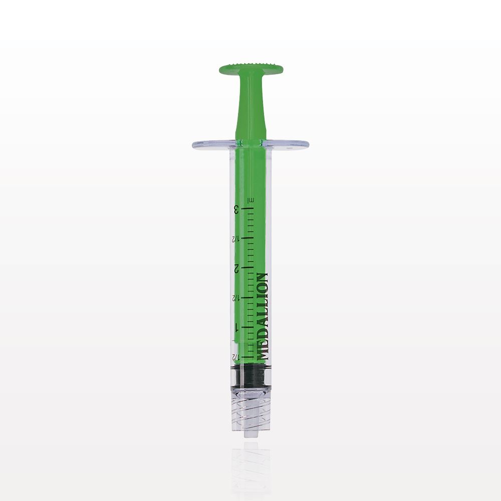 Medallion® Syringe, Male Luer Lock, Dark Green