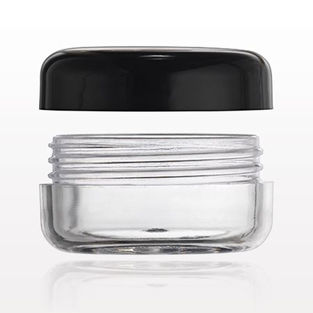 Jar with Black Cap, Clear