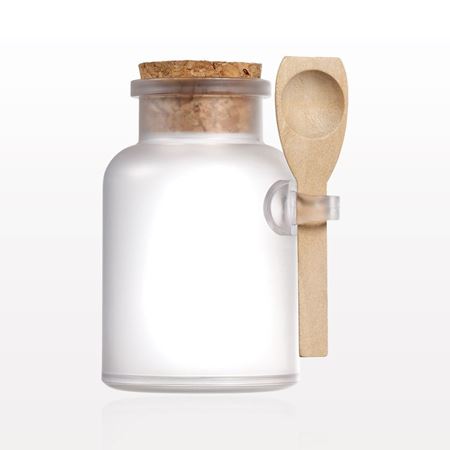 Small Frosted Apothecary Jar with Cap and Spoon