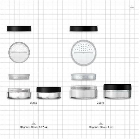 Clear Jar with Matte Black Cap and Twist/Lock Sifter