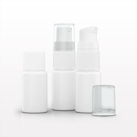 10 ml HDPE Bottle, White with Interchangeable Caps